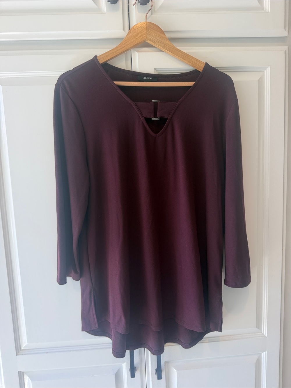 XL Alfani Purple V-Neck Long-Sleeve Blouse